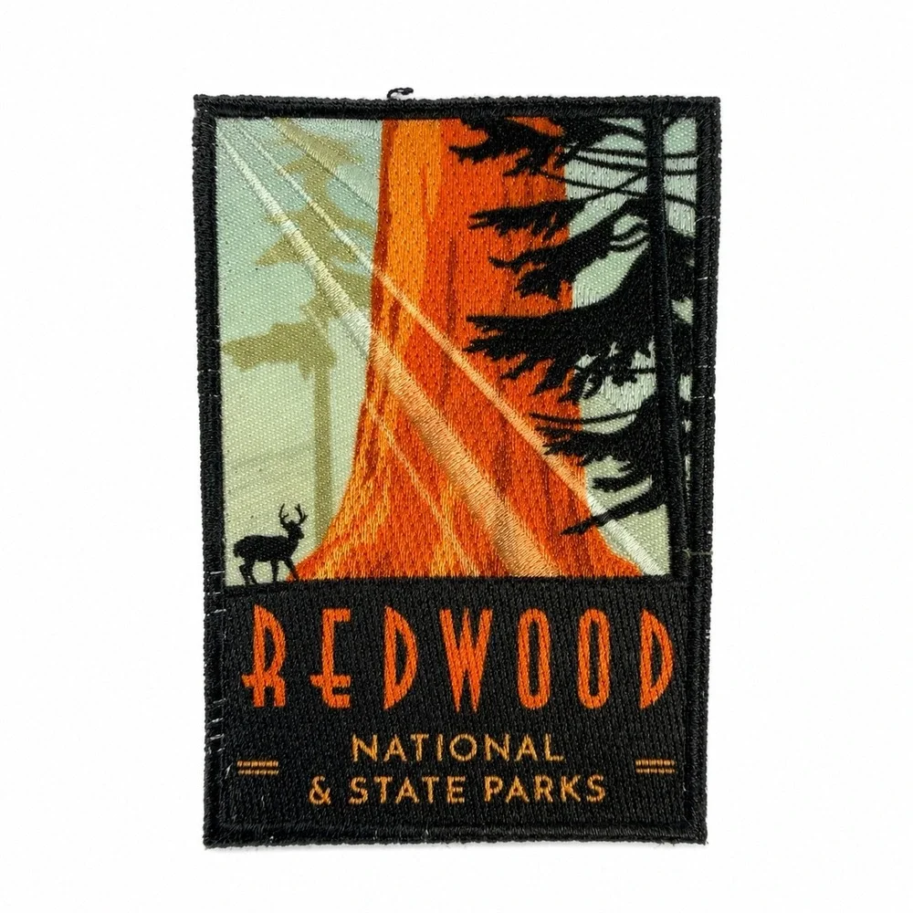 Redwood National and State Parks Embroidered Patch Souvenir California Deer Tree